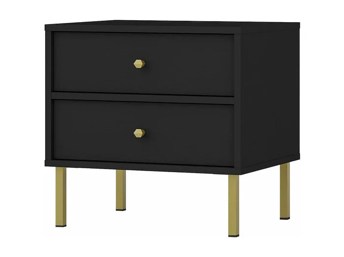 Mesita de noche con 2 cajones – grafito negro – 52 cm – OKTIO