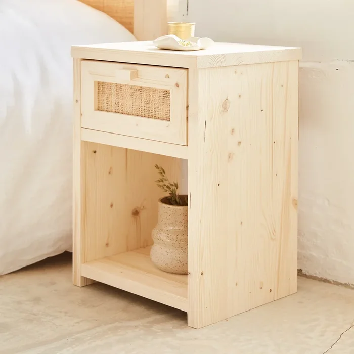 Mesita de noche con cajón Marnie Natural – Hannun
