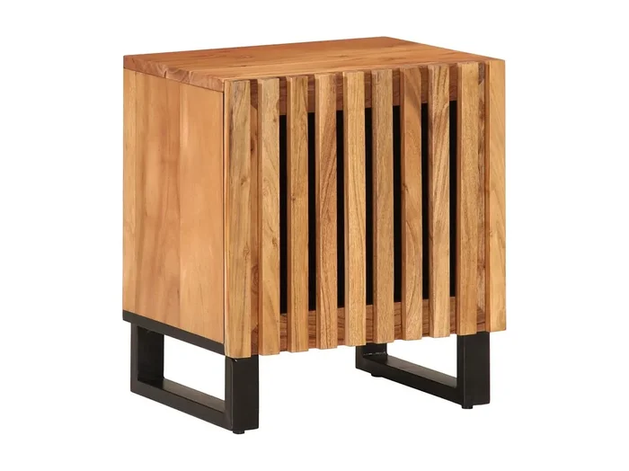 Mesita de noche de madera maciza de acacia 40x33x46 cm