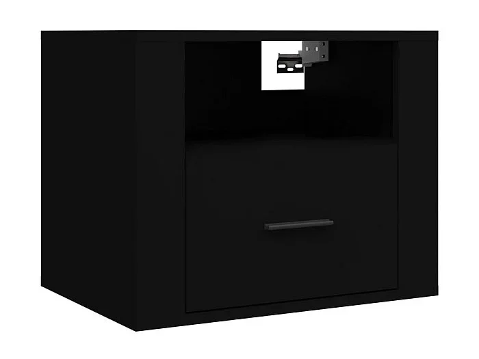 Mesita de noche de pared Negro 50x36x40 cm