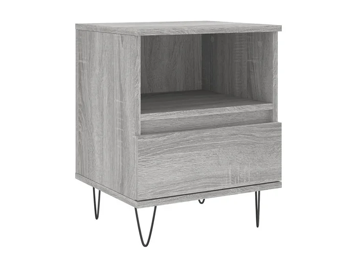 Mesita de noche gris Sonoma 40x35x50 cm de madera contrachapada