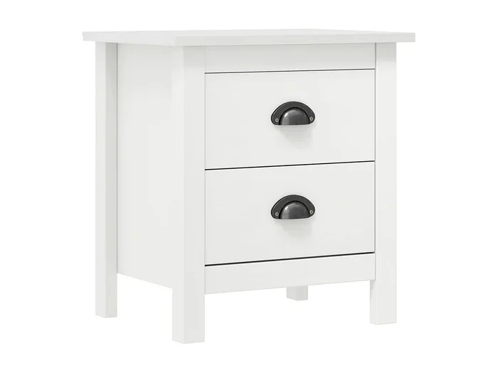 Mesita de noche Hill madera maciza de pino blanco 46x35x49,5 cm