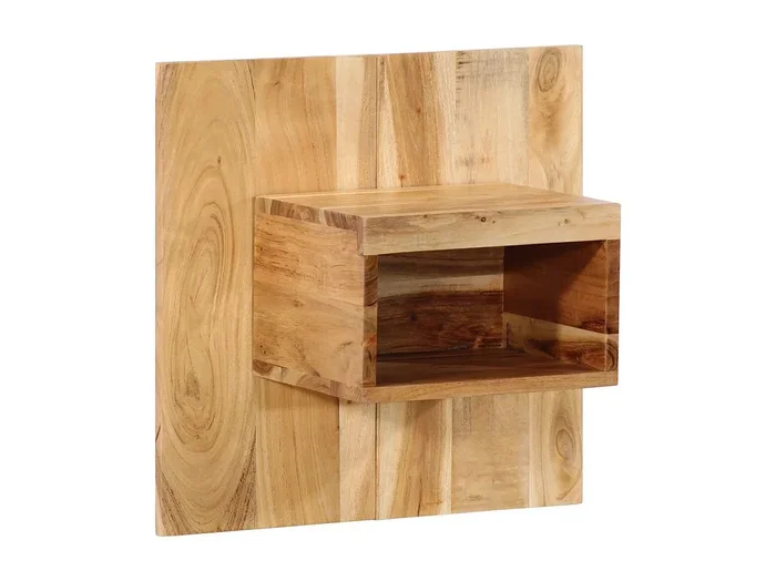 Mesita de noche madera maciza de acacia 50x27x50 cm
