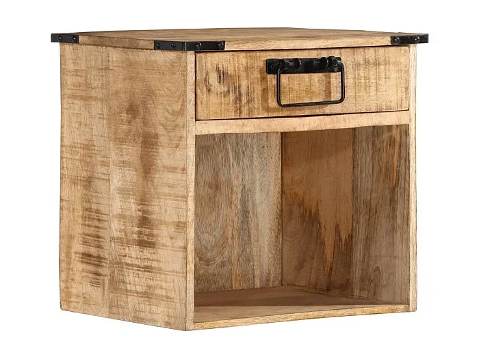 Mesita de noche madera maciza de mango 40x30x37 cm