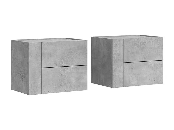 Mesita de noche Mesilla de noche de pared 2 uds color gris hormigón 45x30x35 cm