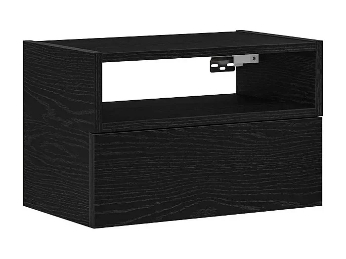 Mesita de noche Mesilla de noche de pared negra 45x26x28,5 cm