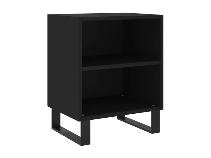 Mesita de noche Mesilla de noche madera de ingeniería negro 40x30x50 cm