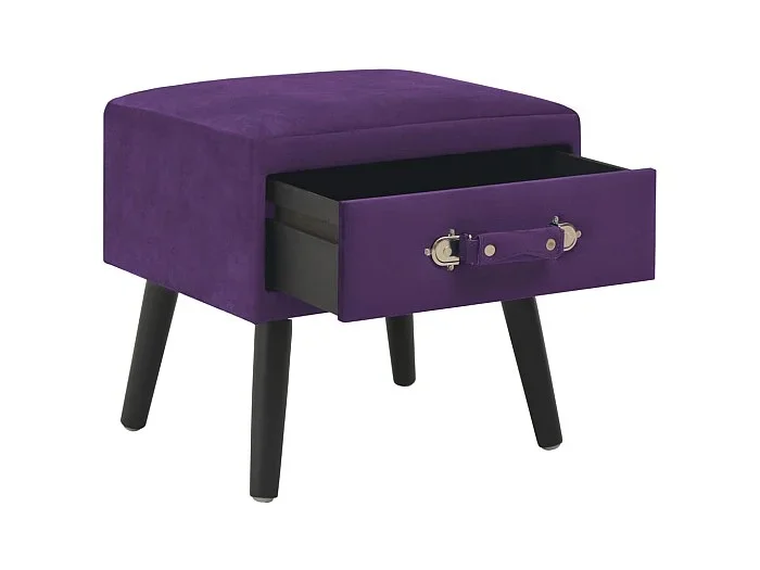Mesita de noche Morado oscuro 40x35x40 cm Terciopelo