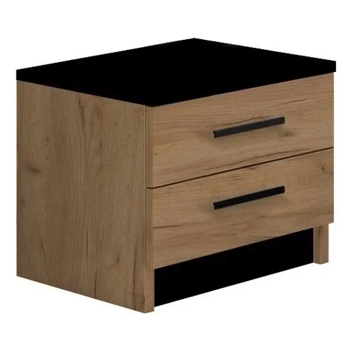 Mesita de noche TOD roble craft/negro