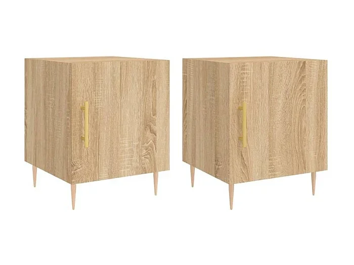Mesitas de noche 2 piezas roble sonoma 40x40x50 cm madera contrachapada