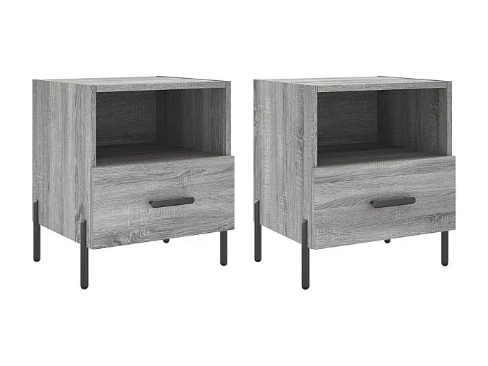 Mesitas de noche 2 piezas sonoma gris 40x35x47,5 cm