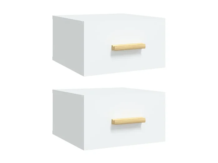 Mesitas de noche de pared 2 piezas blanco 35x35x20 cm