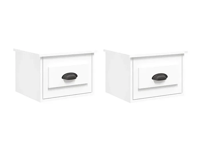 Mesitas de noche de pared 2 piezas blanco 41,5x36x28 cm