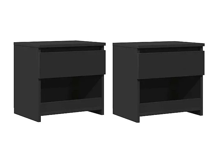 Mesitas de noche Mesilla de noche 2 uds madera contrachapada negro 40x30x39 cm