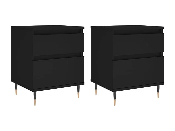 Mesitas de noche Mesilla de noche 2 uds madera de ingeniería negro 40x35x50 cm
