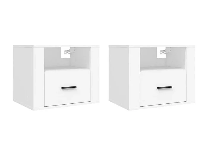 Mesitas de noche Mesilla de noche de pared 2 uds blanco 50x36x40 cm