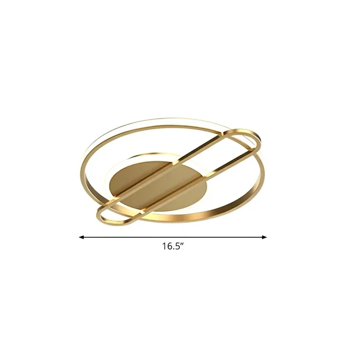 Metálico Plafón Modernista en Dorado Luminaria de Techo LED para Cuarto de Adulto – 220 A 240 V Dorado Blanco Circular