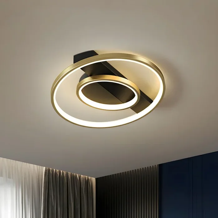 Metálico Plafón Modernista en Dorado Luminaria de Techo LED para Cuarto de Adulto