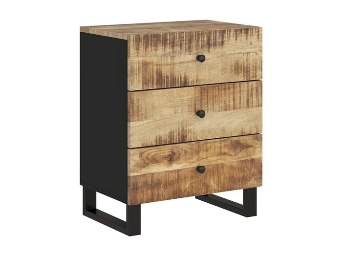 Mie Mesita de noche madera mango madera contrachapada 50x33x62 cm