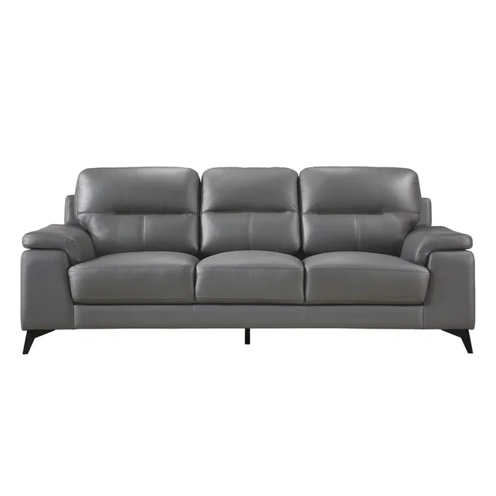 Mischa Dark Gray Top-Grain Leather Sofa