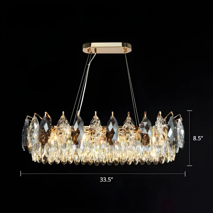 Moderna Luminaria de Araña de Cristal Claro Lámpara Colgante Circular para Sala de Estar – 220 A 240 V Transparente 85,09 cm