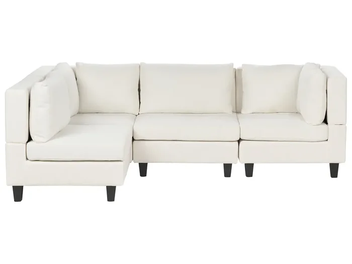 Modular Corner Sofa 4 Seater UNSTAD Fabric Off-White Right Hand