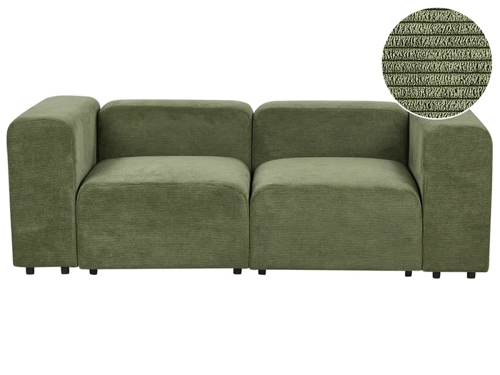 Modular Sofa 2 Seater FALSTERBO Corduroy Green