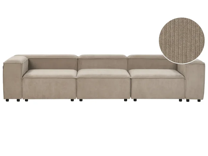 Modular Sofa 3 Seater ARDAL Corduroy Light Brown