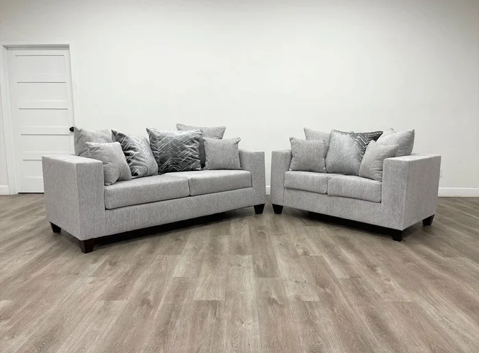 Monroe Dove Sofa & Loveseat