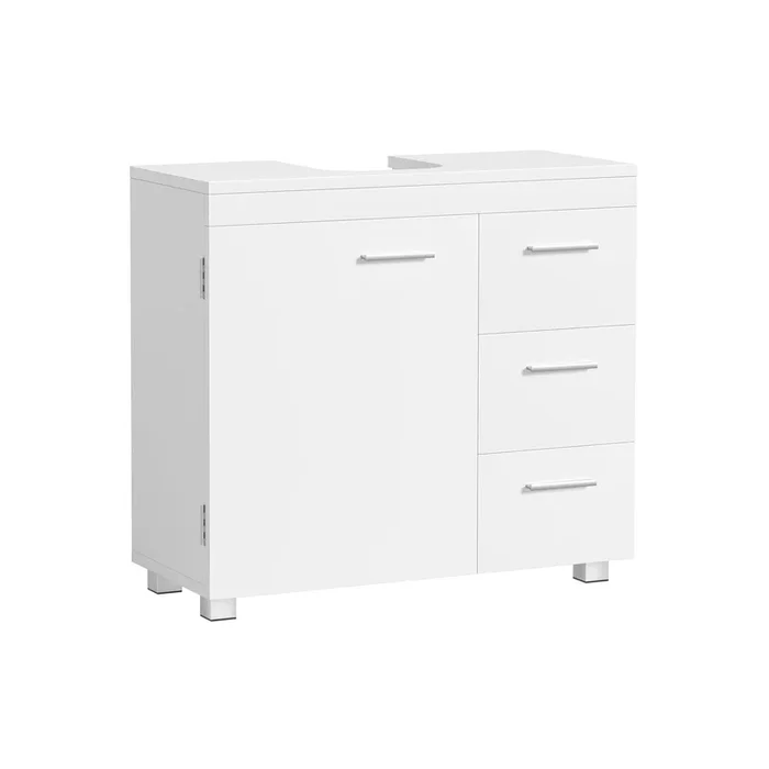 Mueble Bajo Lavabo Armario de Baño 30 x 70 x 64 cm Blanco Nube-VASAGLE
