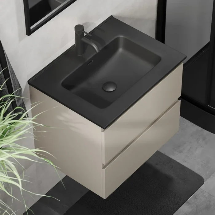 Mueble de baño con lavabo CONOR 61 cm Marakesh/negro