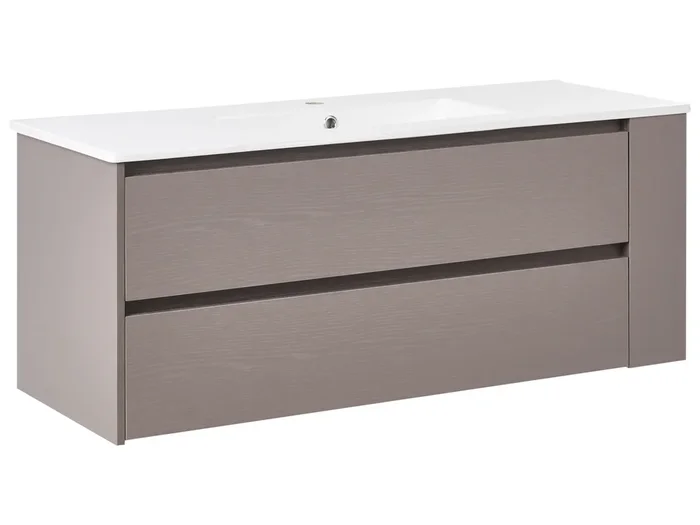 Mueble de baño suspendido con lavabo MANCORA 120 cm Gris pardo