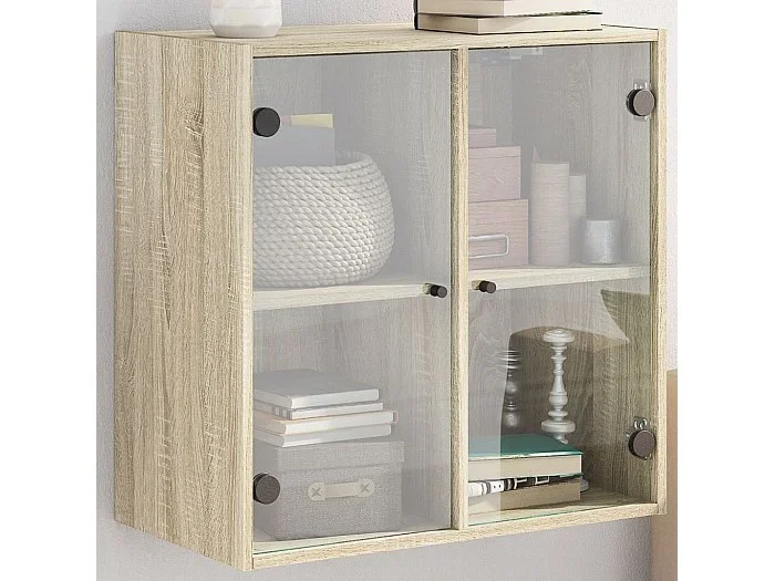 Mueble de pared puertas de vidrio roble Sonoma 68x37x68,5 cm ES714462