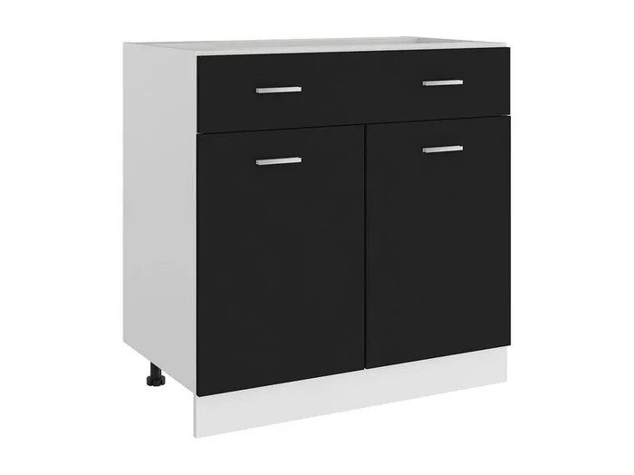 Mueble de suelo con cajón Negro 80x46x81,5 cm Madera contrachapada