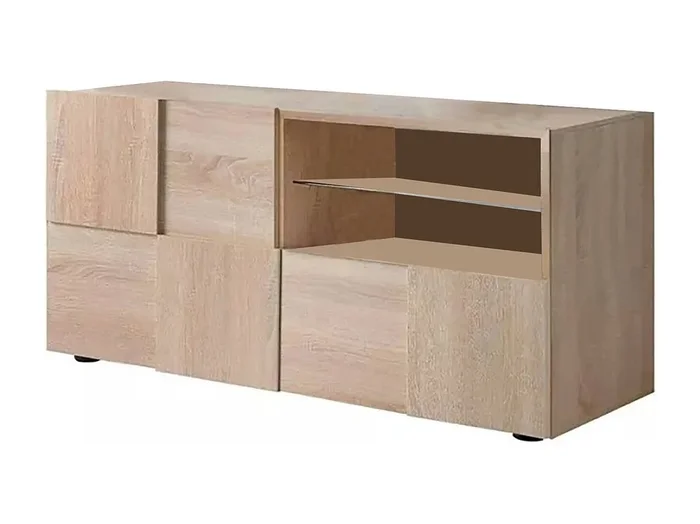 Mueble de televisión Dcutron, Aparador de salón, Mueble bajo para TV, Base de pared equipada, Made in Italy, 122×43 h57 cm, Roble