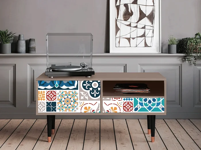 Mueble de TV – 115х59х48 cm – T3 – Moroccan Market, Latte