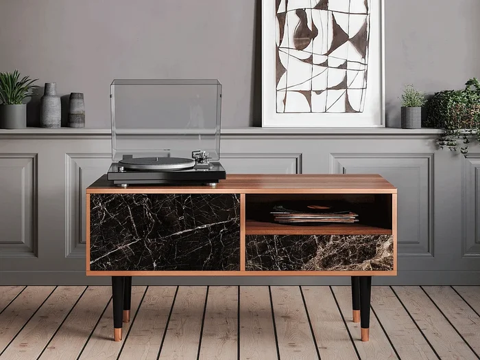 Mueble de TV – 115х59х48 cm – T3 – Night Abyss, Nogal