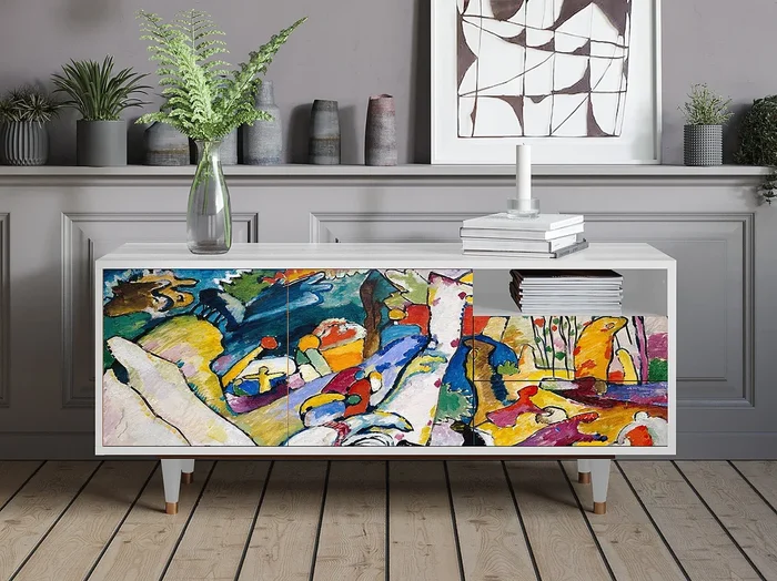 Mueble de TV – 125х56х41 cm – T7 – Improvisation 26 , Blanco