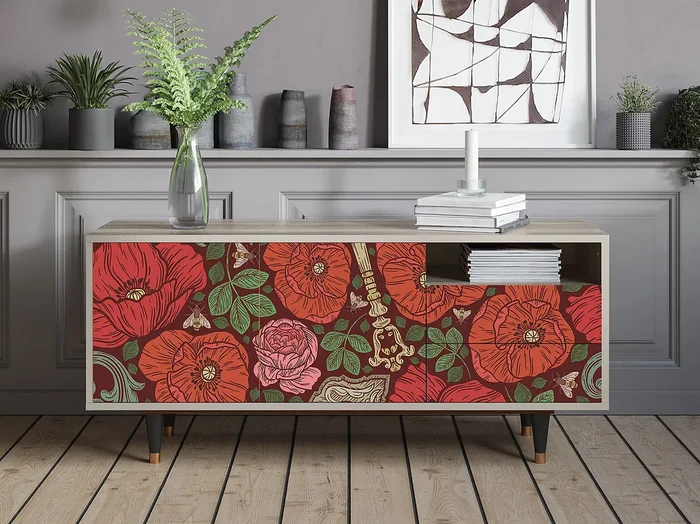 Mueble de TV – 125х56х41 cm – T7 – Poppy Garden, Arena
