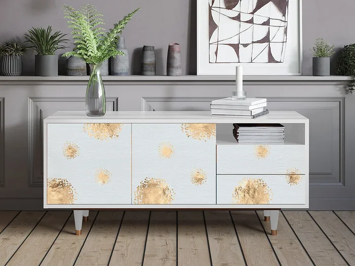 Mueble de TV – 125х56х41 cm – T7 – Sky Latte, Blanco