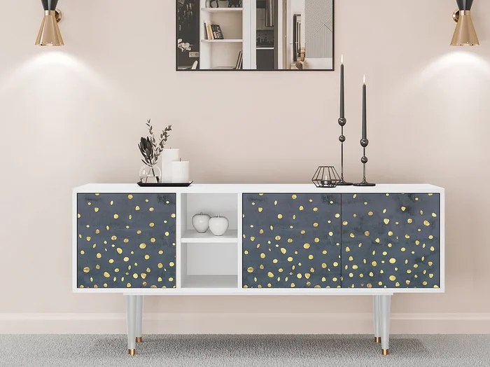 Mueble de TV – 150х69х41 cm – T5 – Foggy Lights, Blanco