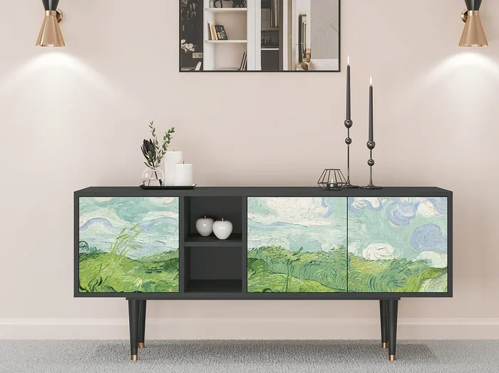Mueble de TV – 150х69х41 cm – T5 – Green Wheat Fields, Antracita