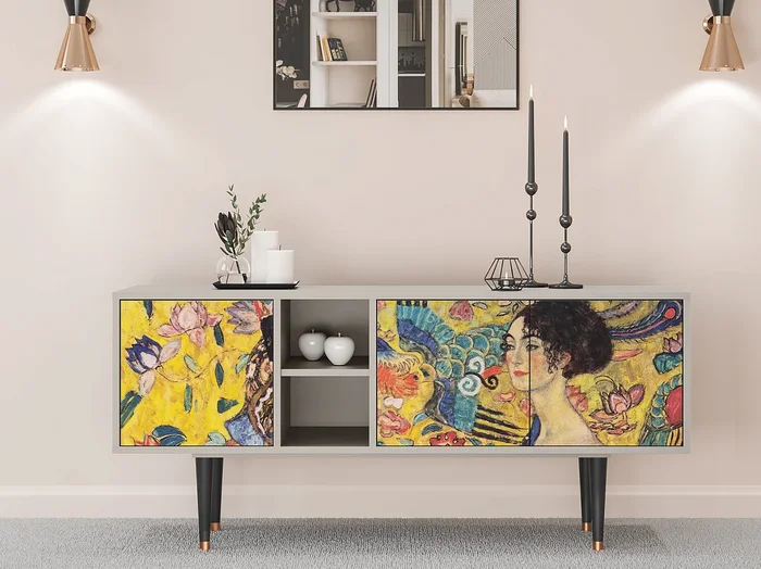 Mueble de TV – 150х69х41 cm – T5 – Lady with Fan by Klimt, Arena