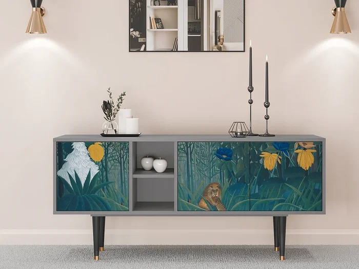 Mueble de TV – 150х69х41 cm – T5 – The Repast of the Lion, Gris