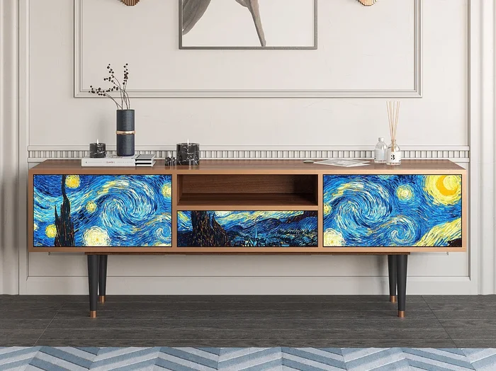 Mueble de TV – 170х59х41 cm – T6 – The Starry Night , Nogal
