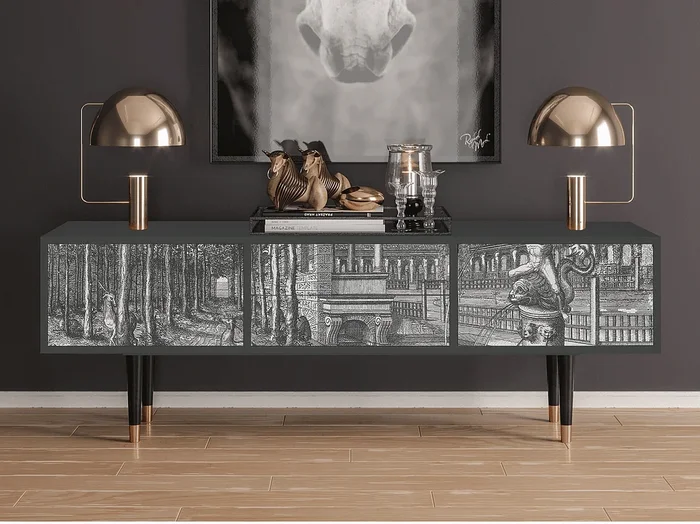 Mueble de TV – 170х59х48 cm – T4 – View of the Piazza, Antracita