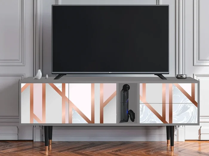 Mueble de TV – 170х69х48 cm – T1 – Champagne Story, Gris
