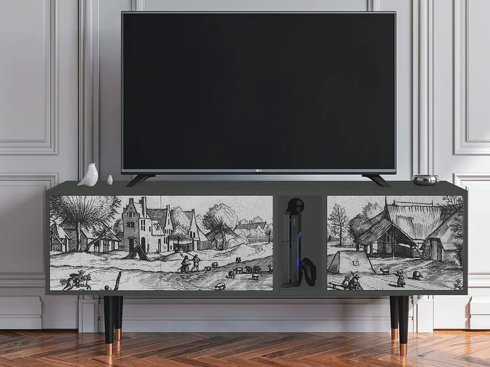 Mueble de TV – 170х69х48 cm – T1 – Country Village, Antracita