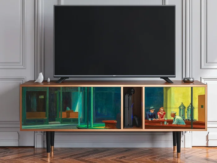 Mueble de TV – 170х69х48 cm – T1 – Nighthawks by Hopper, Nogal
