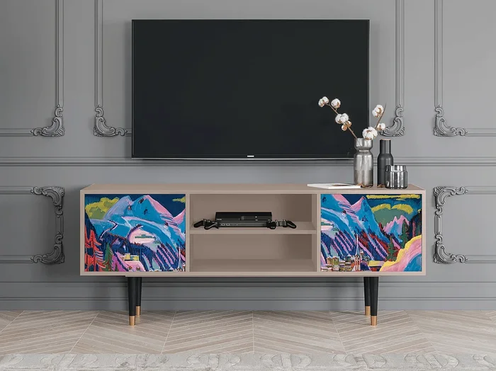 Mueble de TV – 170х69х48 cm – T2 – Davos Winter, Latte